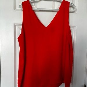 Ann Taylor pretty coral sleeveless blouse, sz L